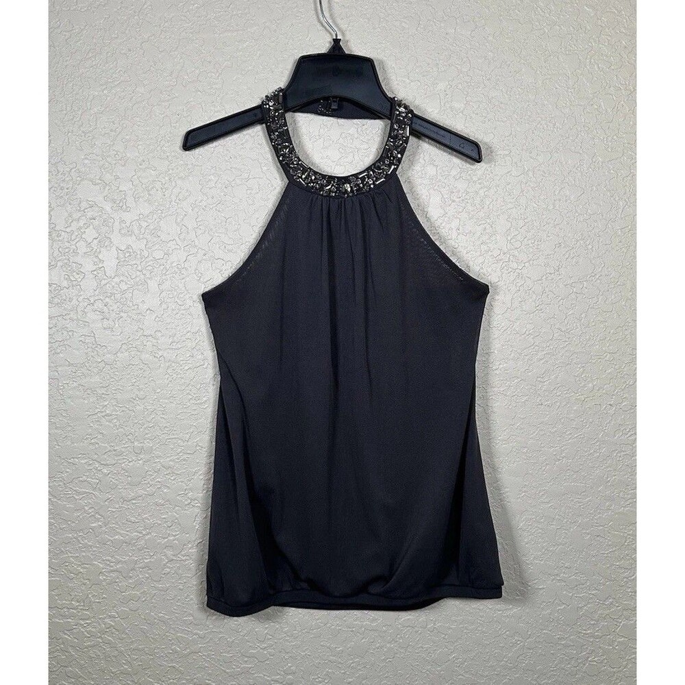 Express Gray Halter Top Shirt w/ Jewel Stone Neck Collar Women’s Size S Small